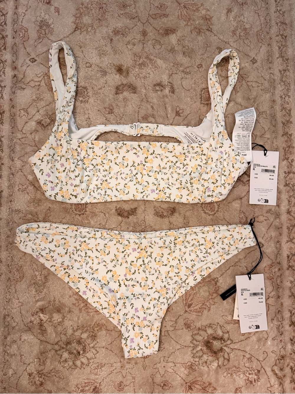 NWT RVCA Ditsy Floral Bikini Set size XL